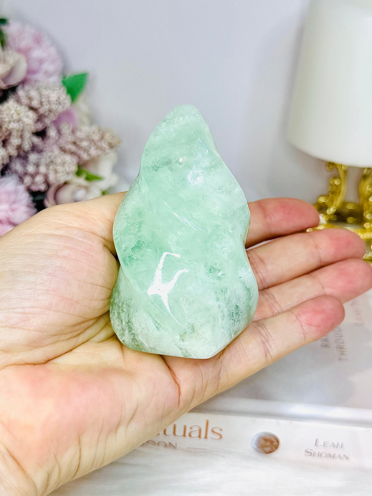Green Fluorite Flame 8cm 248g