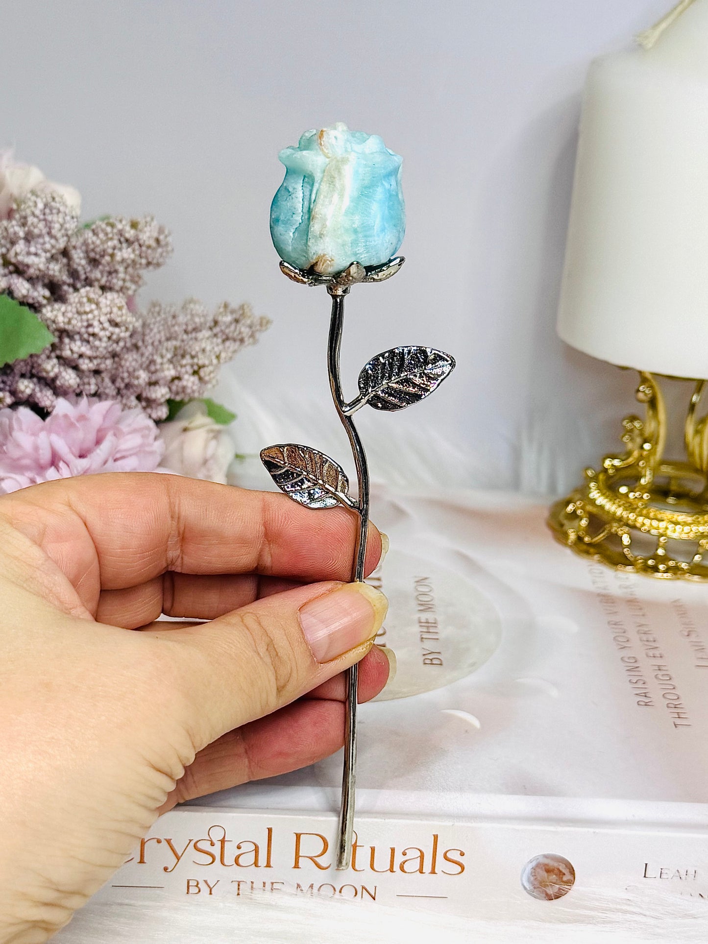 Blue Hemimorphite Forever Rose 15cm