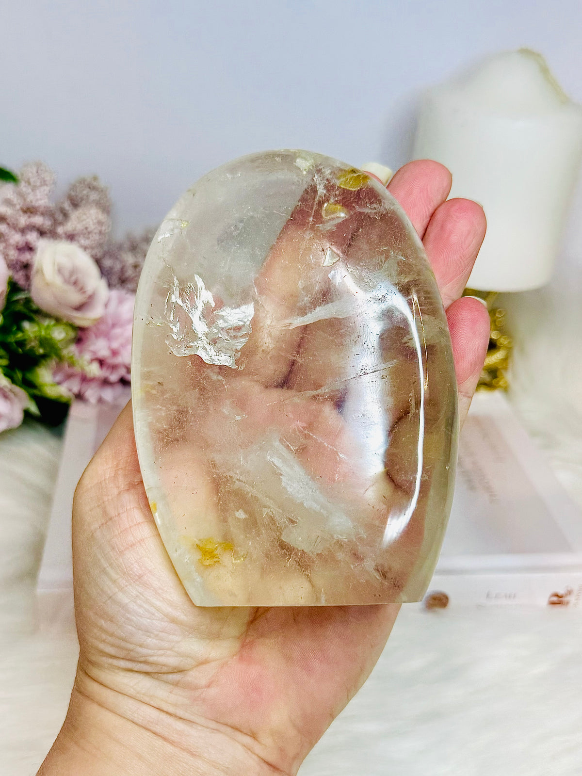 Clear Quartz Freeform with Golden Healer Inclusions 11.5cm 552g