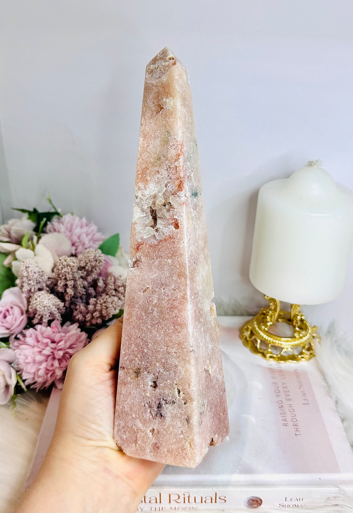 Large Druzy Pink Amethyst Obelisk | Tower 23cm