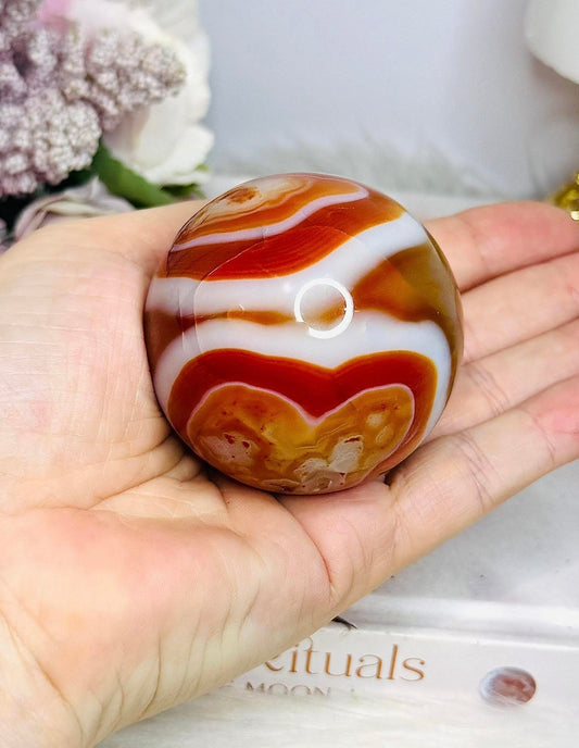 Sardonyx Sphere with Imperfections ~ Reduced