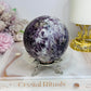 Large Pegmatite | Unicorn Stone (Lepidolite, Pink Tourmaline, Smoky Quartz & Cleavelandite) Sphere on Stand 600g