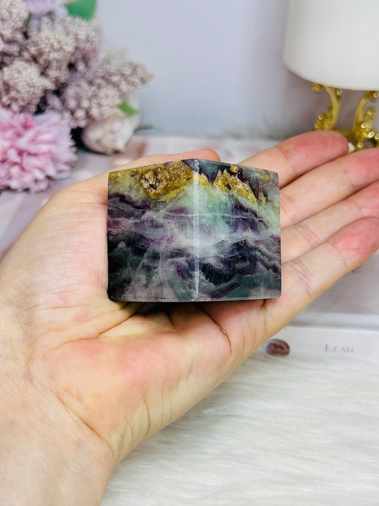 Fluorite Carved Cube 220g