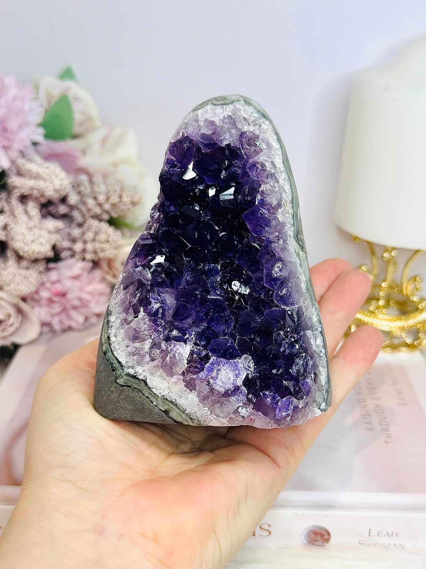High Grade Deep Purple Amethyst Base Cut Cluster 11cm 632g