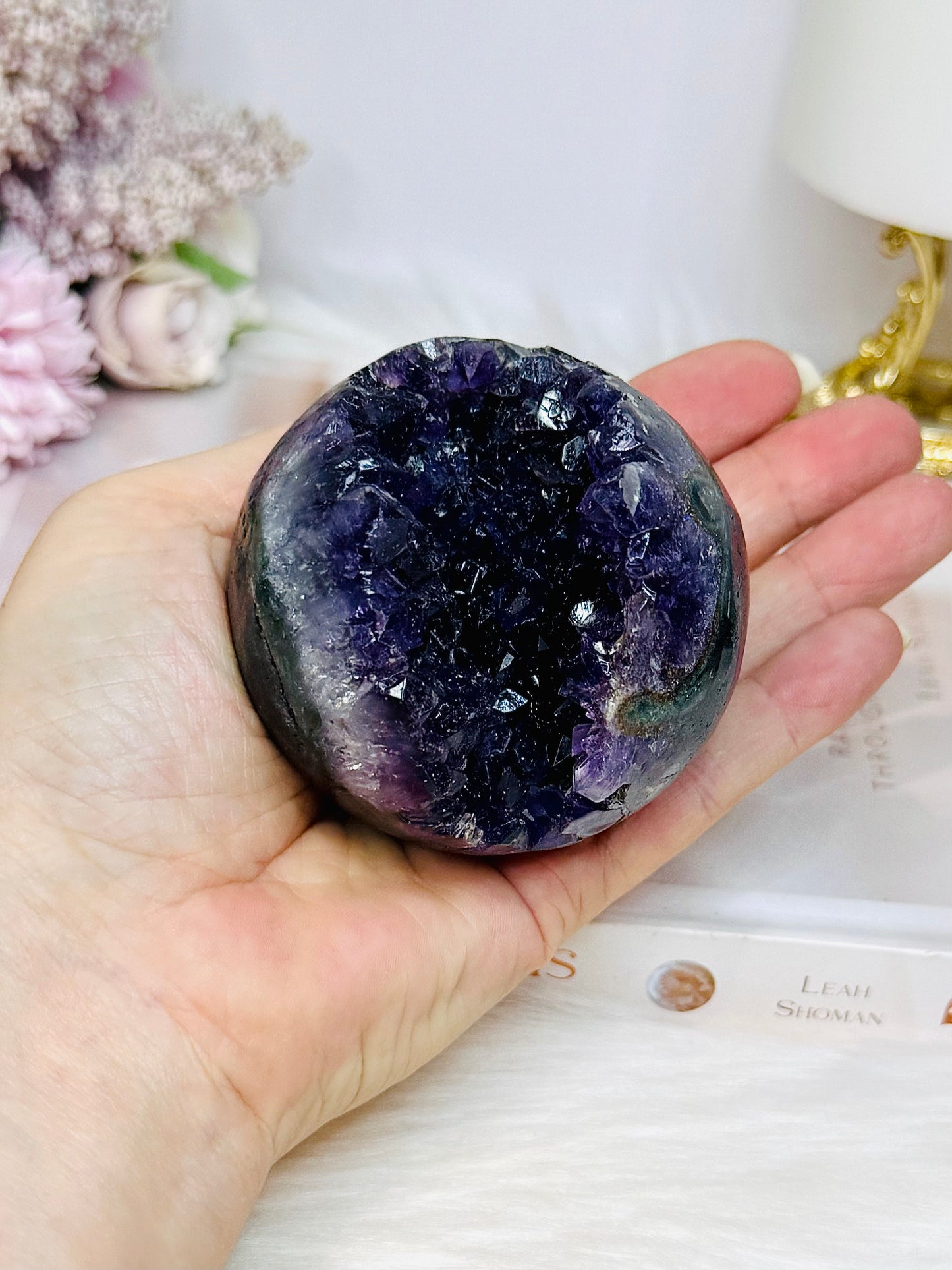 Large Druzy Amethyst Sphere on Stand 359g