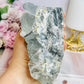 Rare Large Natural Blue Fluorite Specimen with Pyrite Inclusions 12cm 696g