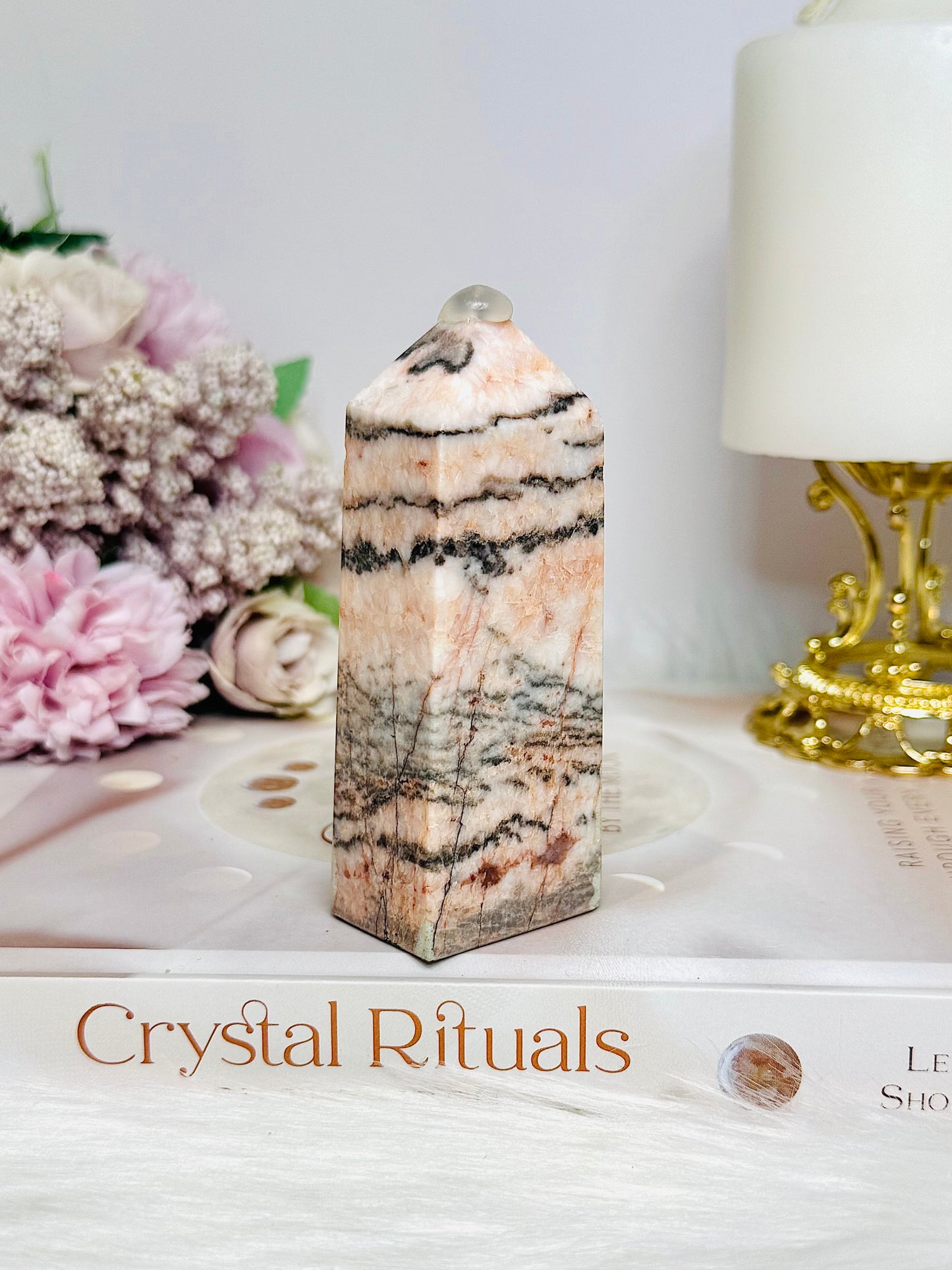 Pink Zebra Jasper Chunky Tower 9cm