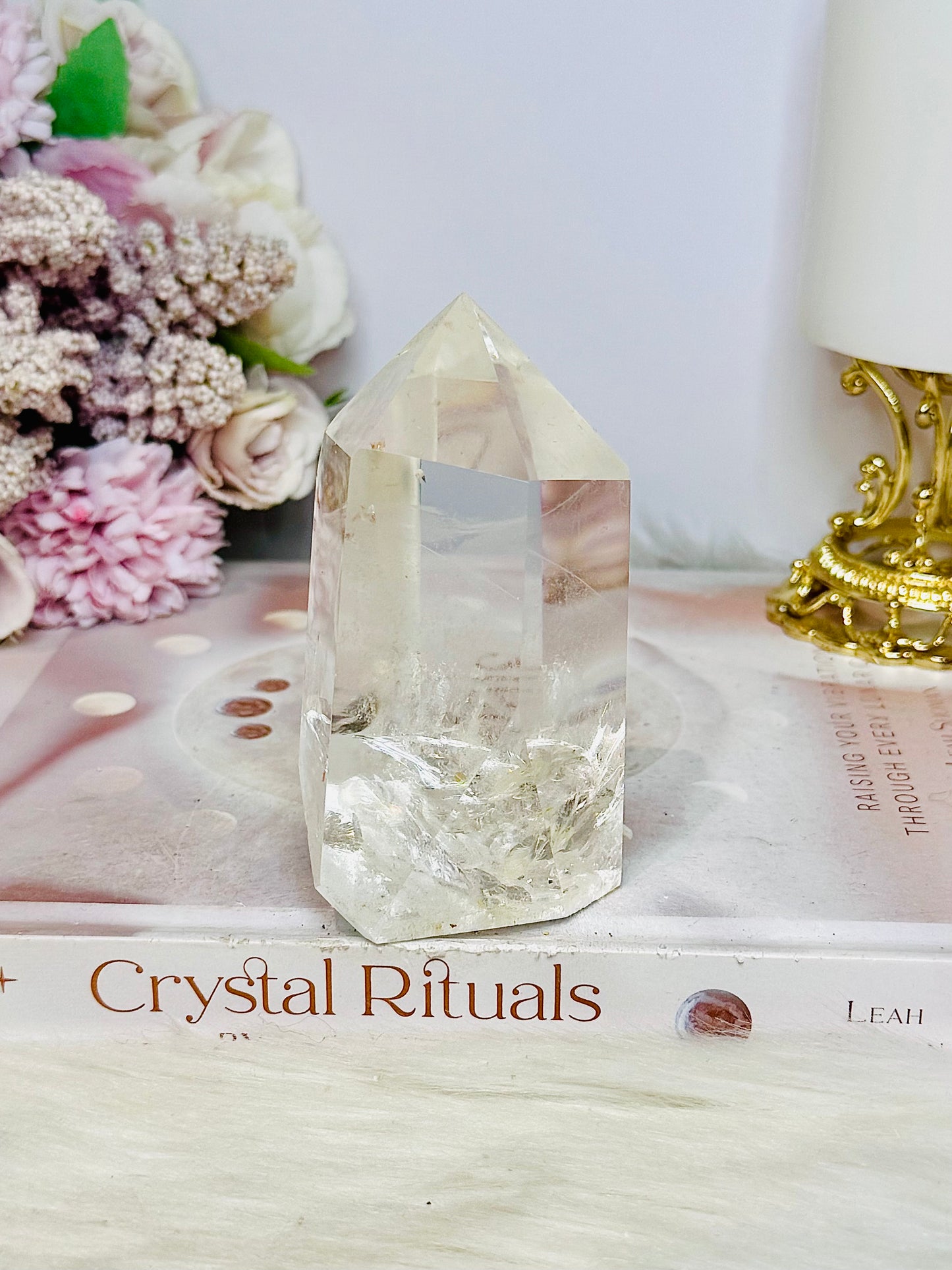 High Grade Clear Quartz Chunky Tower with Rainbows 10cm 324g