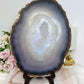 Large Druzy Agate Polished Slab on Stand 25cm 1.26KG