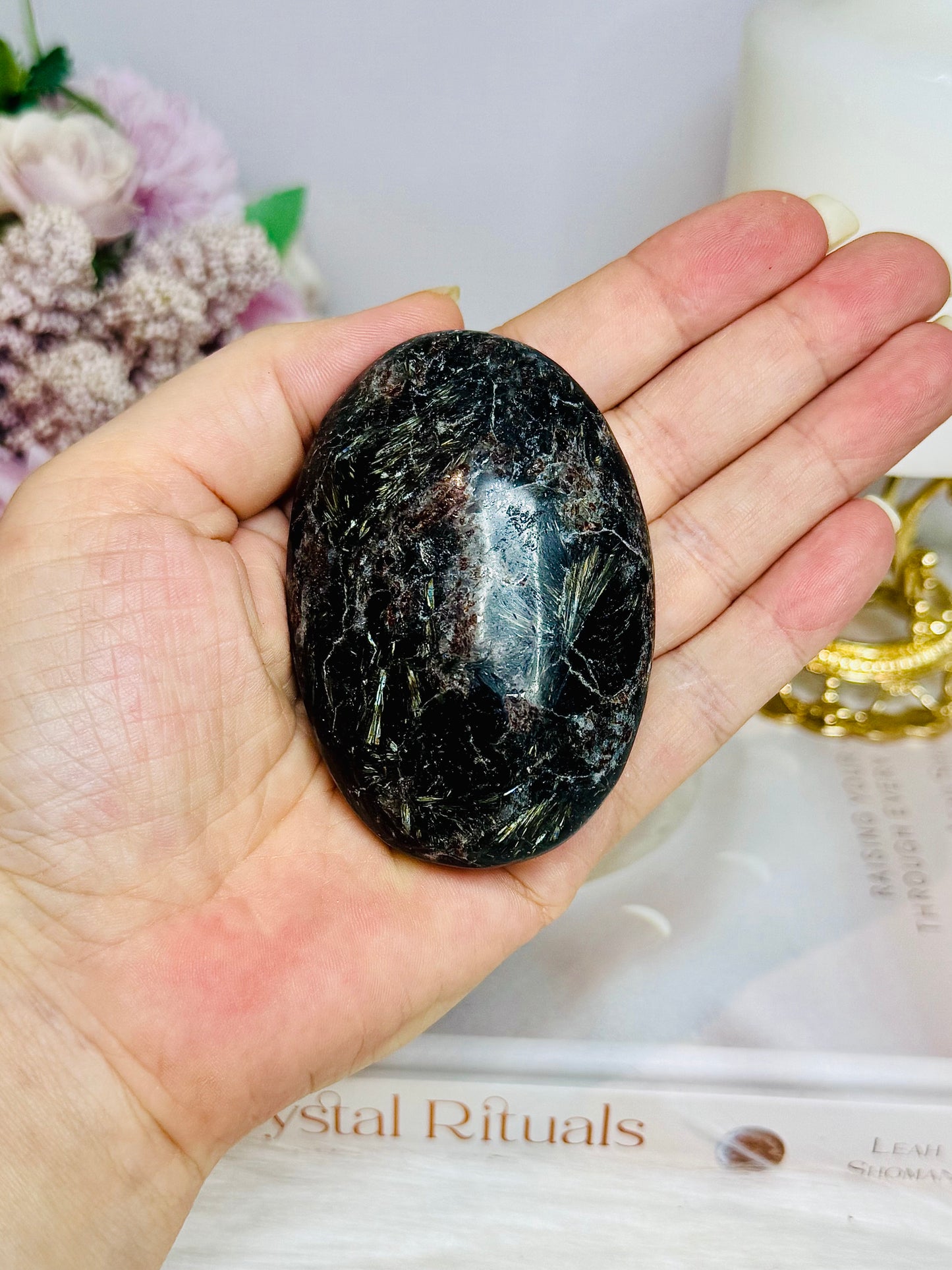 Large Astrophyllite Palm Stone