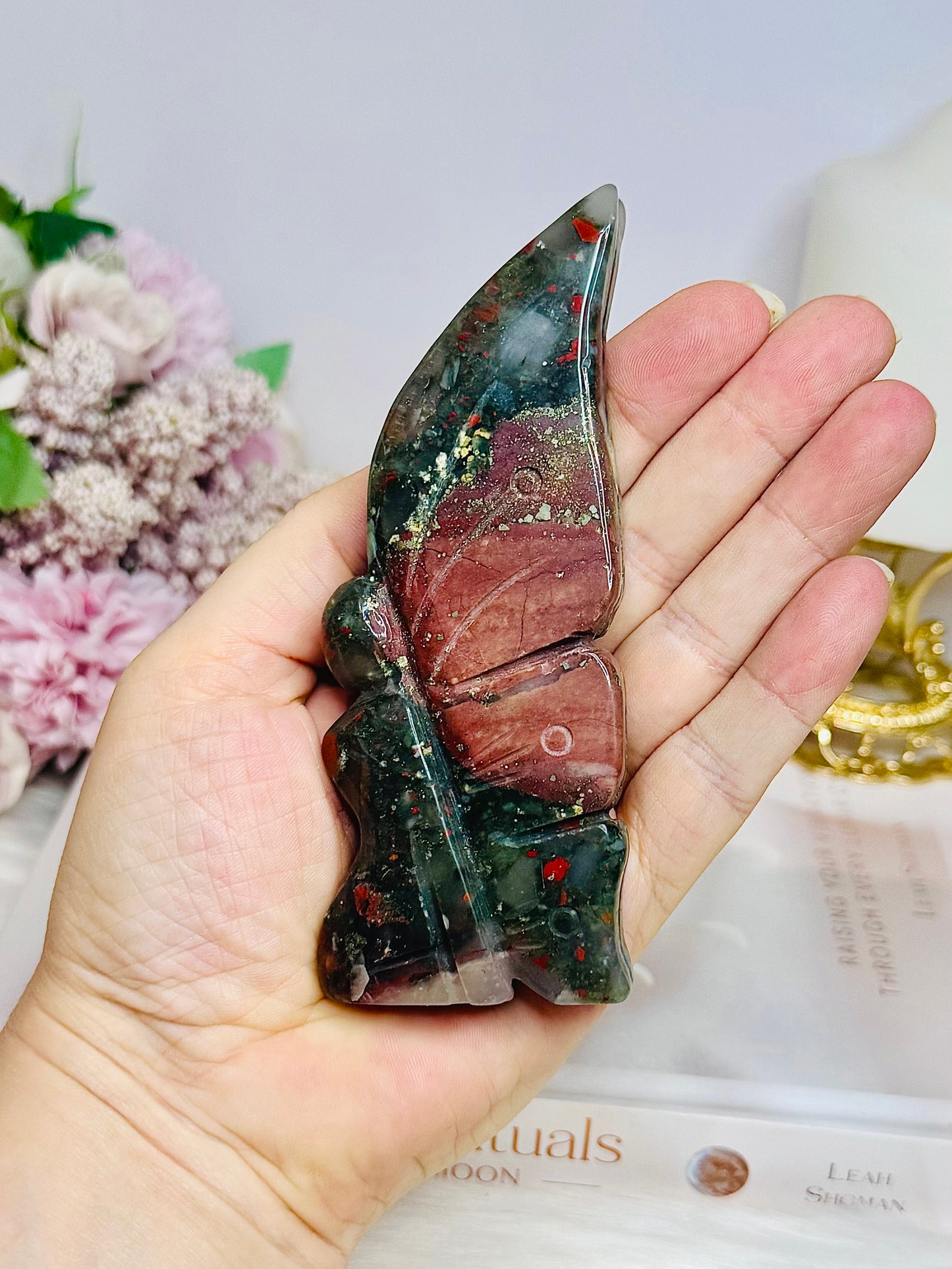 Blood Stone Carved Fairy 12cm