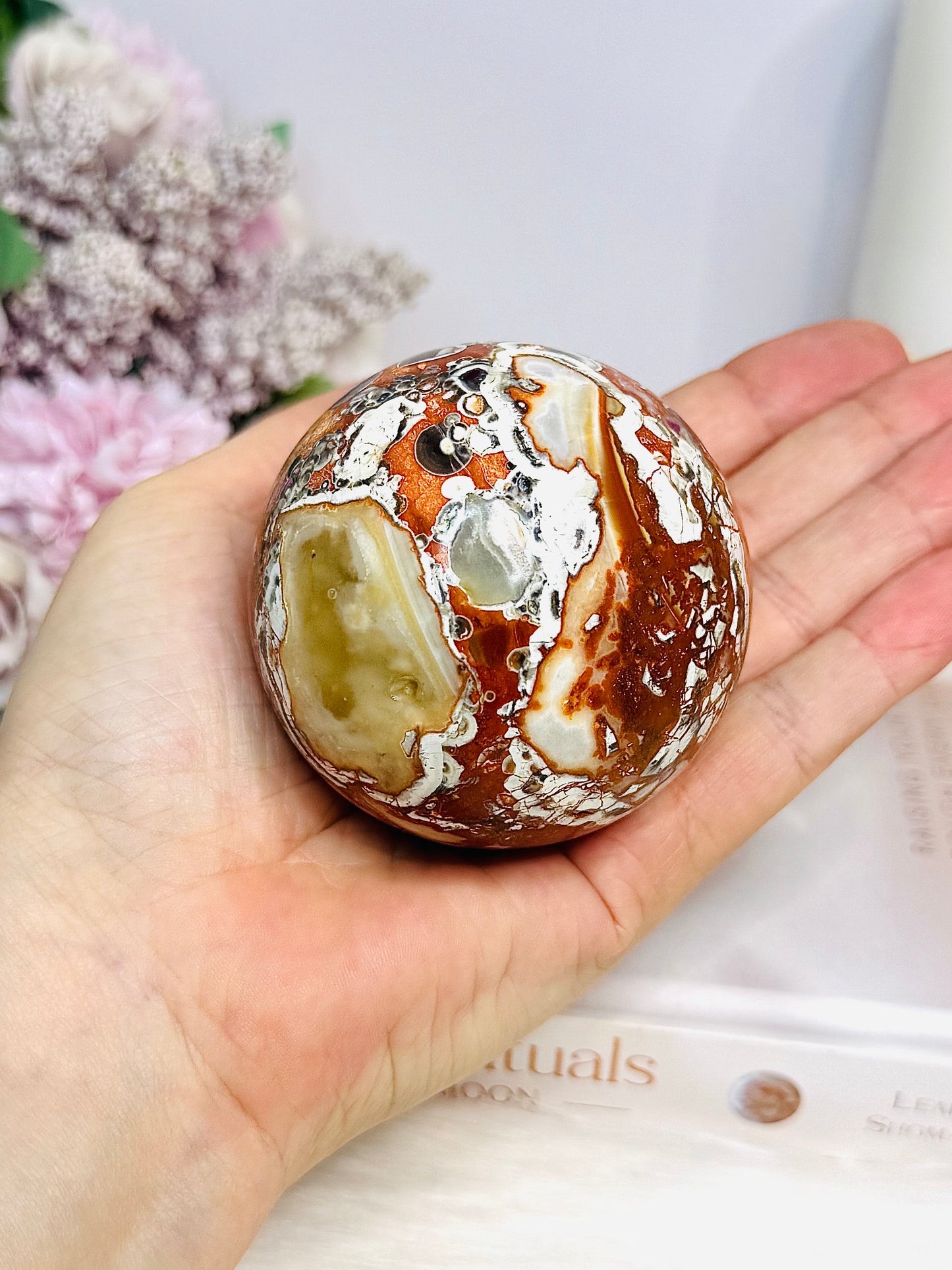 Large Money Agate Sphere on Stand 320g