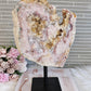 Statement Piece ~ Large High Grade Druzy Pink Amethyst Slab on Swivel Stand 1.88KG 30cm