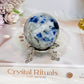 Blue Sodalite in Quartz Sphere 228g