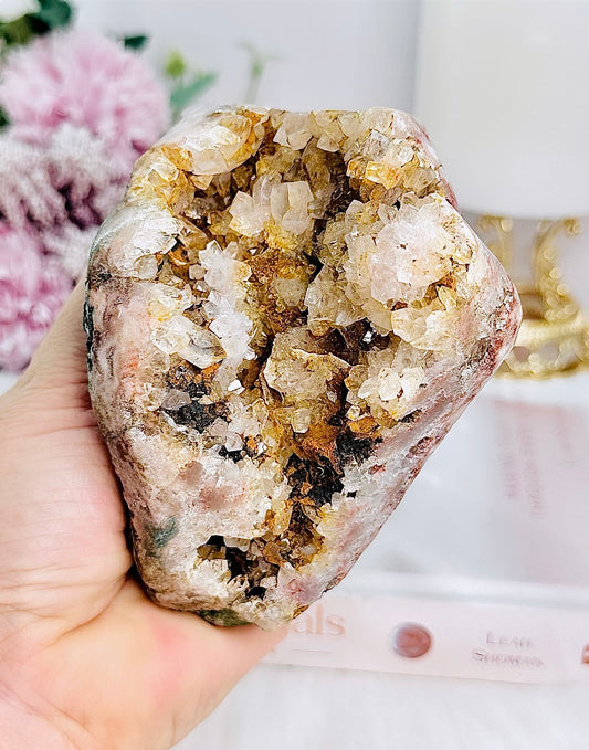 Beautiful Natural Pink Amethyst Druzy Freeform From Brazil 397grams