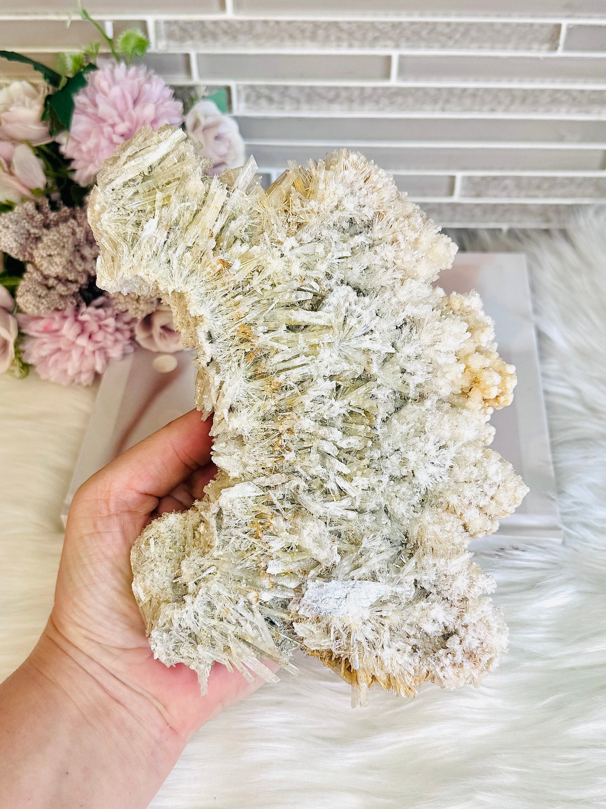 Large Natural Gypsum Selenite Specimen 21cm 578g
