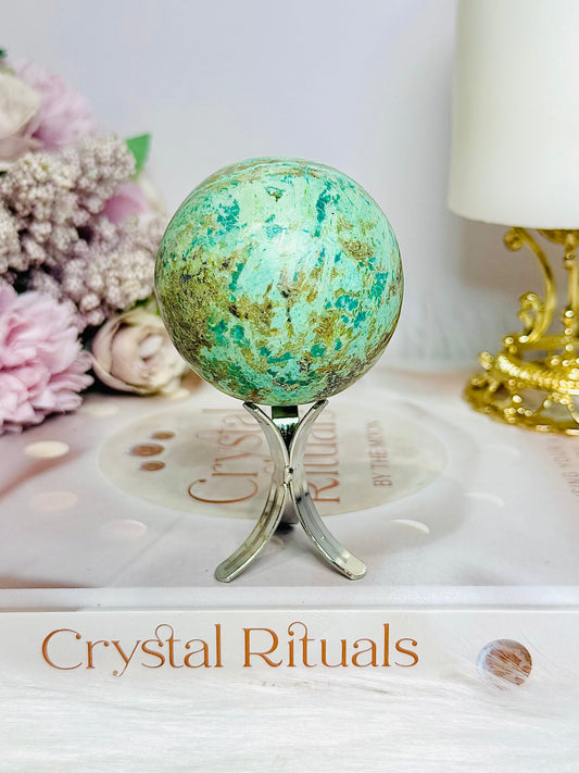 A Rare Stone ~ Genuine Inca Turquoise Sphere 178g On Stand