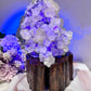 Natural Gorgeous Large Calcite Cluster 20cm On Timber Stand (UV Reactive) 1.86KG