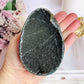 Large Black Amethyst Carved Egg On Stand 534g