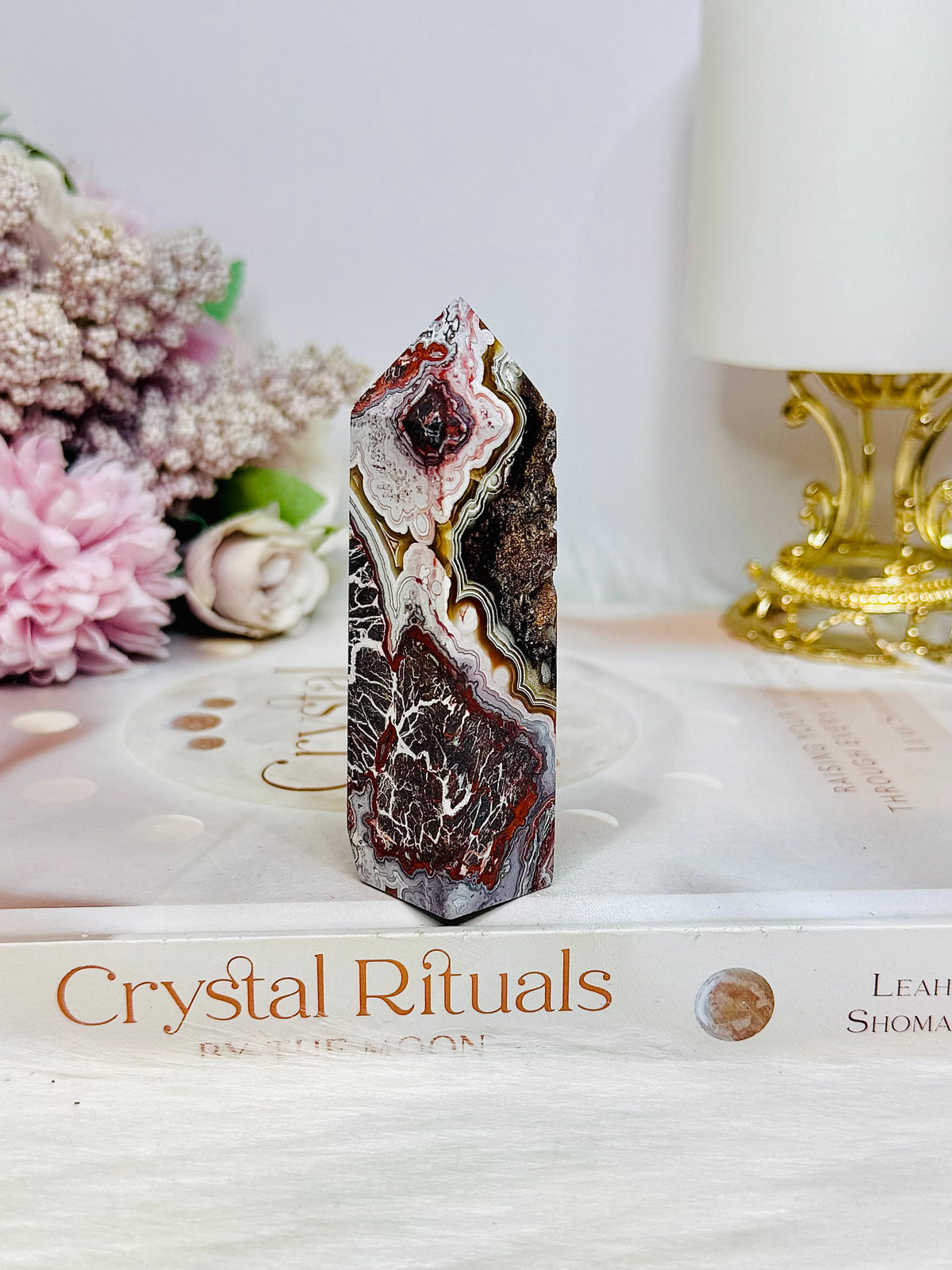 Mexican Lace Agate Tower 8.5cm