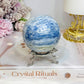 Blue Kyanite Sphere on Stand 485g On Stand