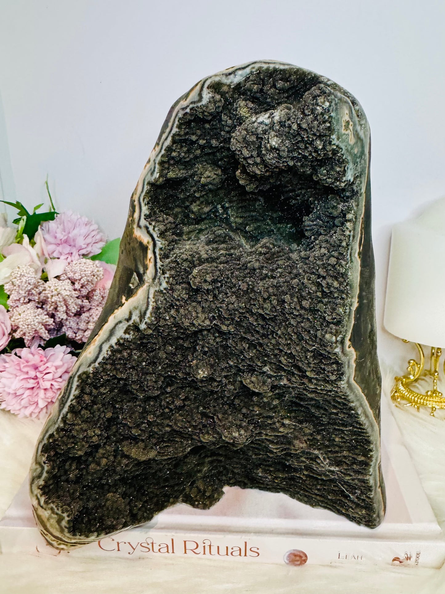 Huge High Grade Black Galaxy Amethyst Base Cut Cluster 3.23KG 21.5cm