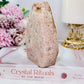 Large 439gram Druzy Pink Amethyst Carved Flame | Freeform From Brazil
