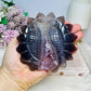 Large Druzy Amethyst X Agate Sun Flower Carving on Stand 23cm