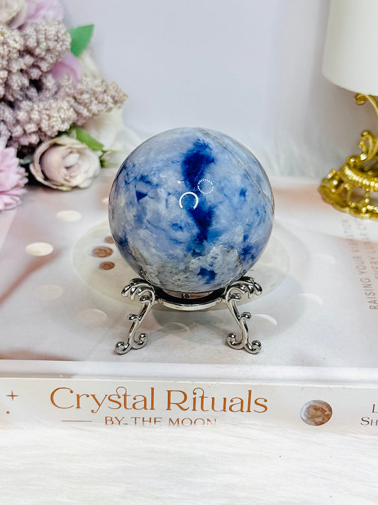 Blue Afghanite Sphere on Stand 277g