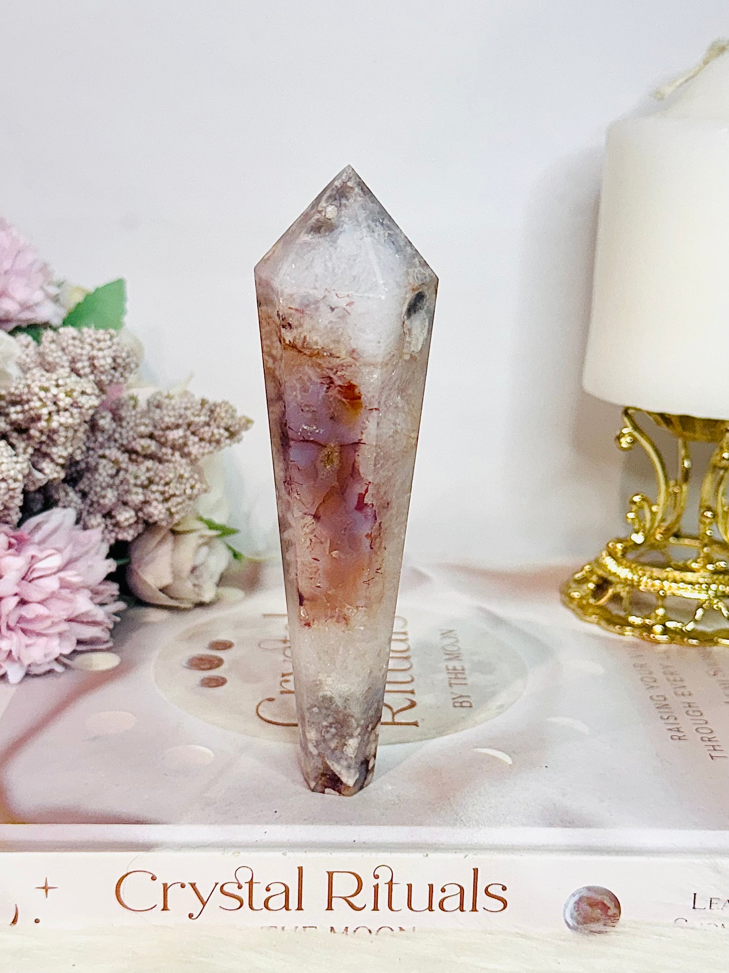 Black Cherry | Flower Agate Wand | Tower 13cm