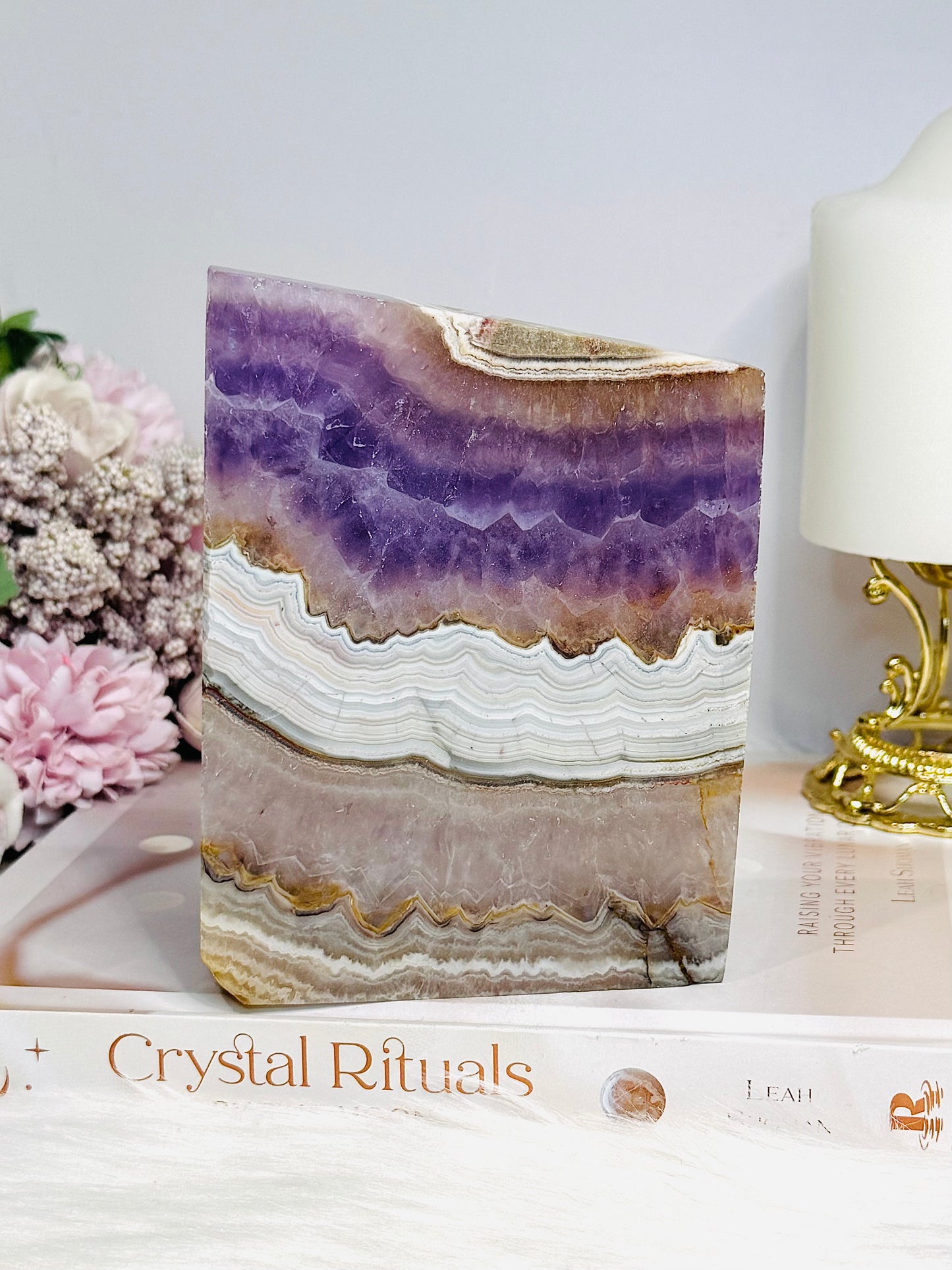 Natural Crazy Lace Amethyst Slab 13cm