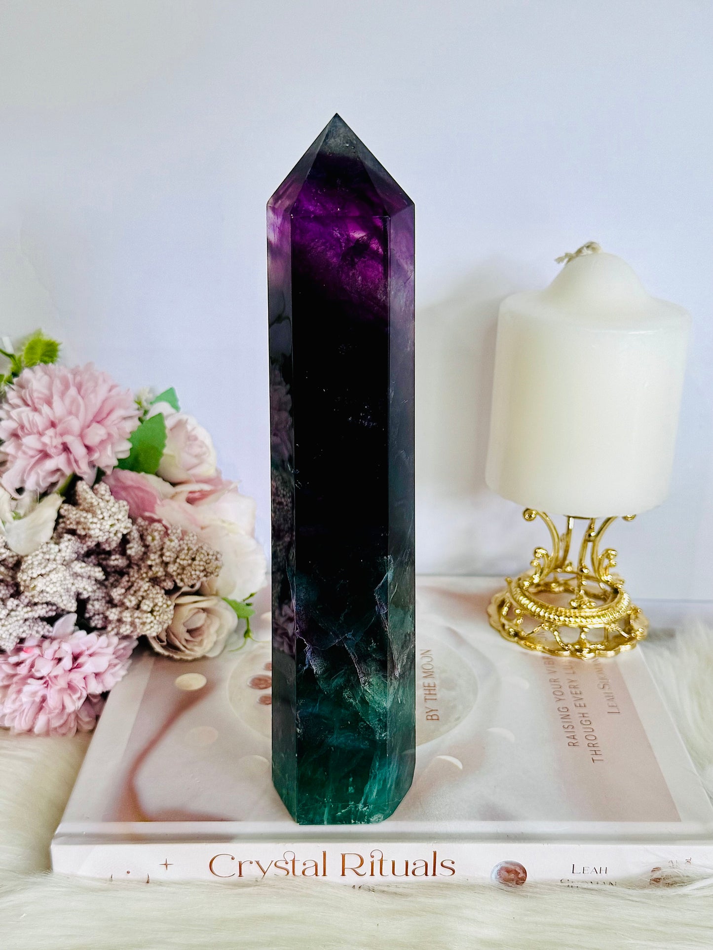 Wow!! High Grade Fabulous Large Chunky 856gram 21.5cm Fluorite Tower | Generator