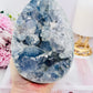 Huge 1.77KG Natural Blue Celestite Druzy Egg On Stand