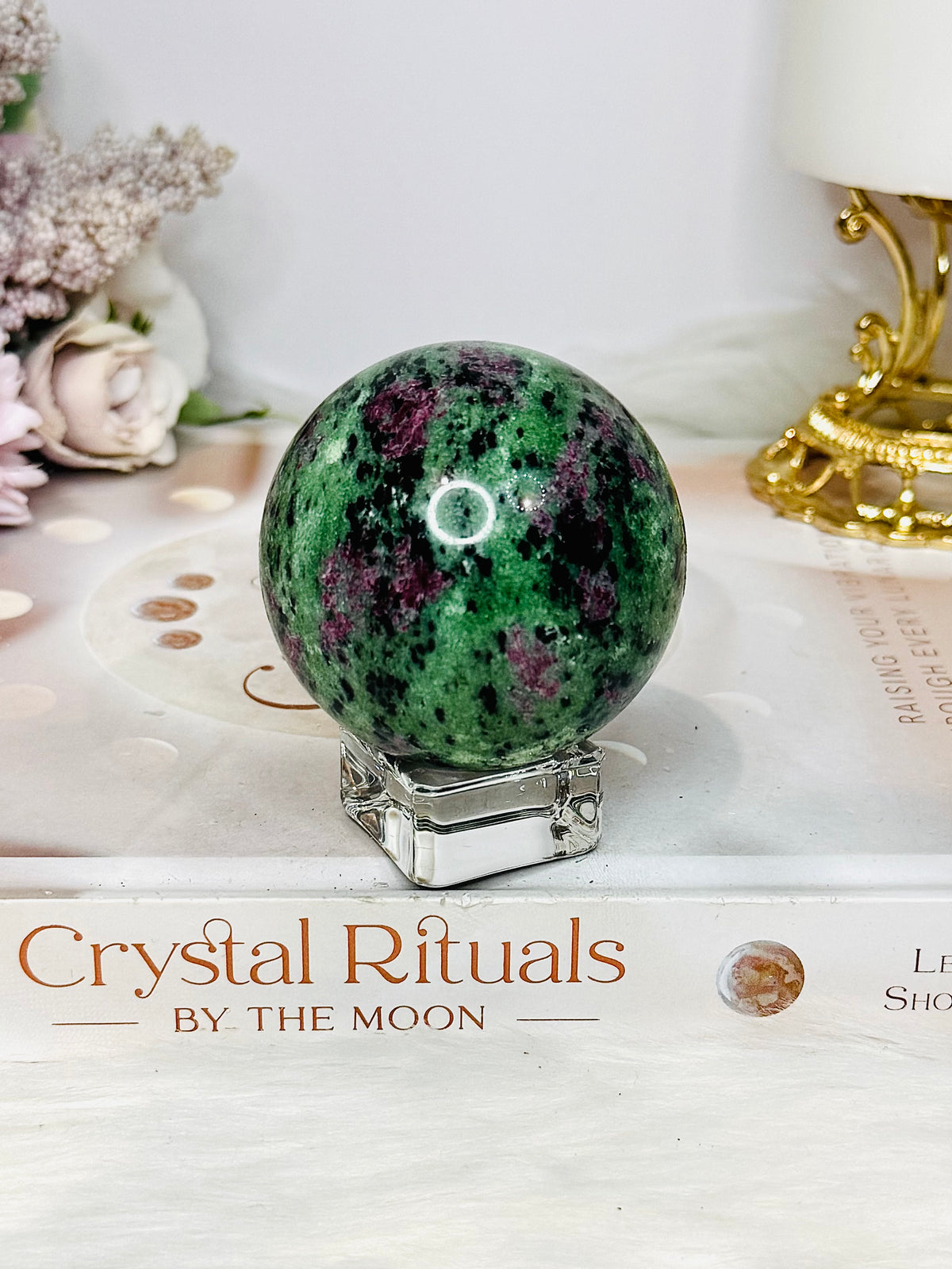 Ruby Zoisite Sphere on Stand 275g
