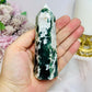 Moss Agate In Quartz Tower 11cm
