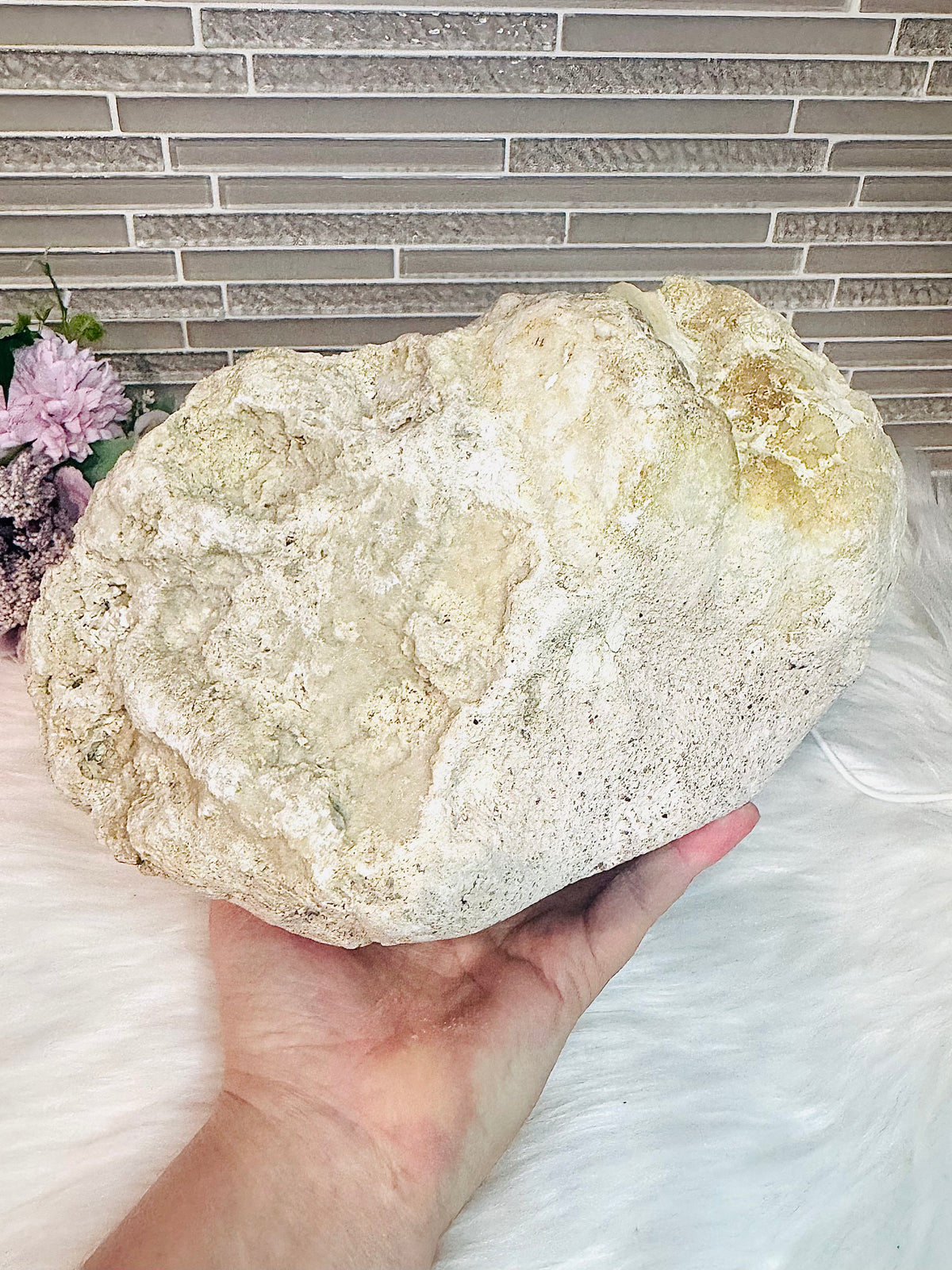 Huge Natural Moroccan Geode with Multicoloured Light Lamp 3.7KG