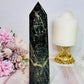 Exceptionally Stunning High Grade Large Chunky Natural Black Tourmaline with Gold Mica Tower | Generator 822grams