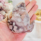 Stunning Druzy Pink Amethyst Carved Flame From Brazil 10cm