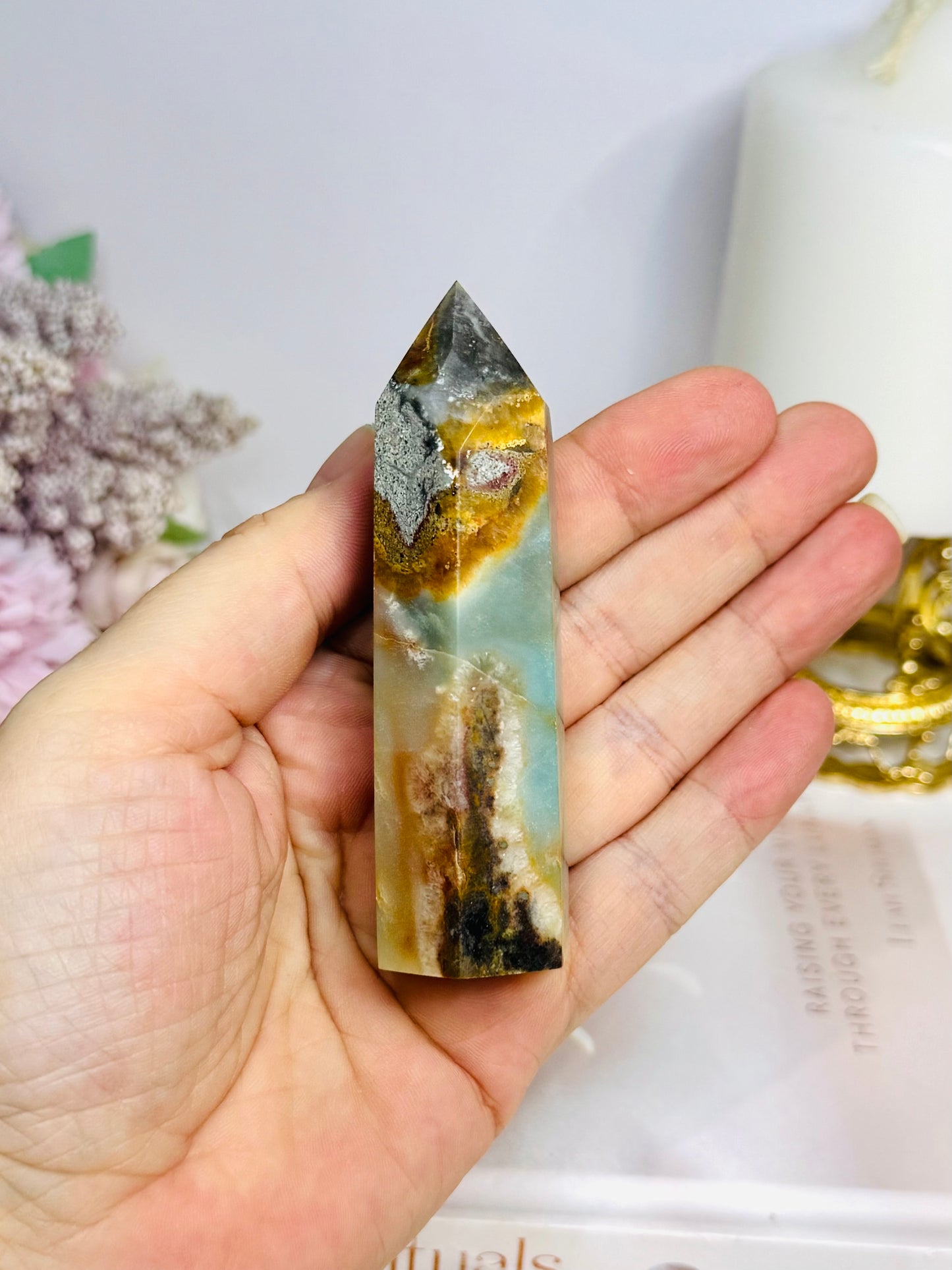 Sky Blue Quartz Tower 9cm