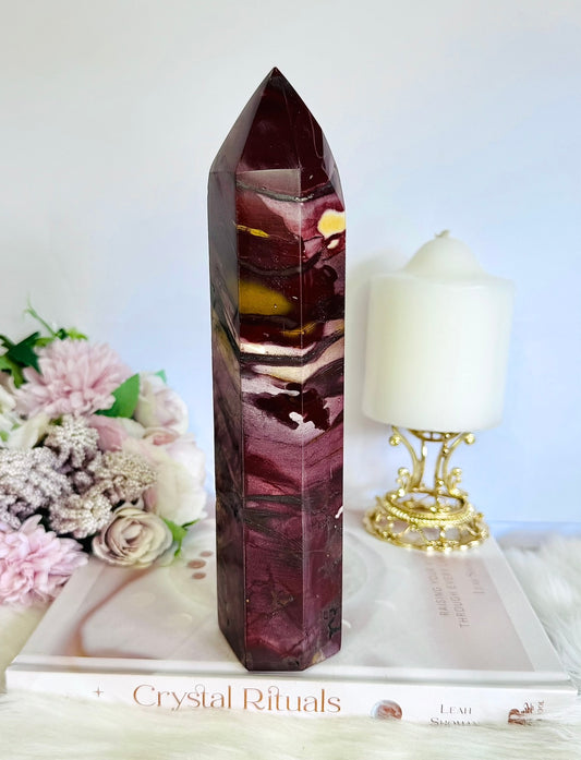 Classy & Fabulous Large Chunky Mookaite Jasper Tower 21.5cm