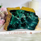 Absolutely Stunning Large Chunky 1.82KG Green Fluorite Gold Plated Book Ends