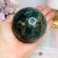 Large Green Jasper Druzy Sphere on Stand 490g