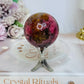 High Grade Rhodonite Sphere On Stand 200g