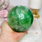 Huge Green Fluorite Sphere with Rainbows On Tall Glass Stand 1.4KG (stand can be changed)