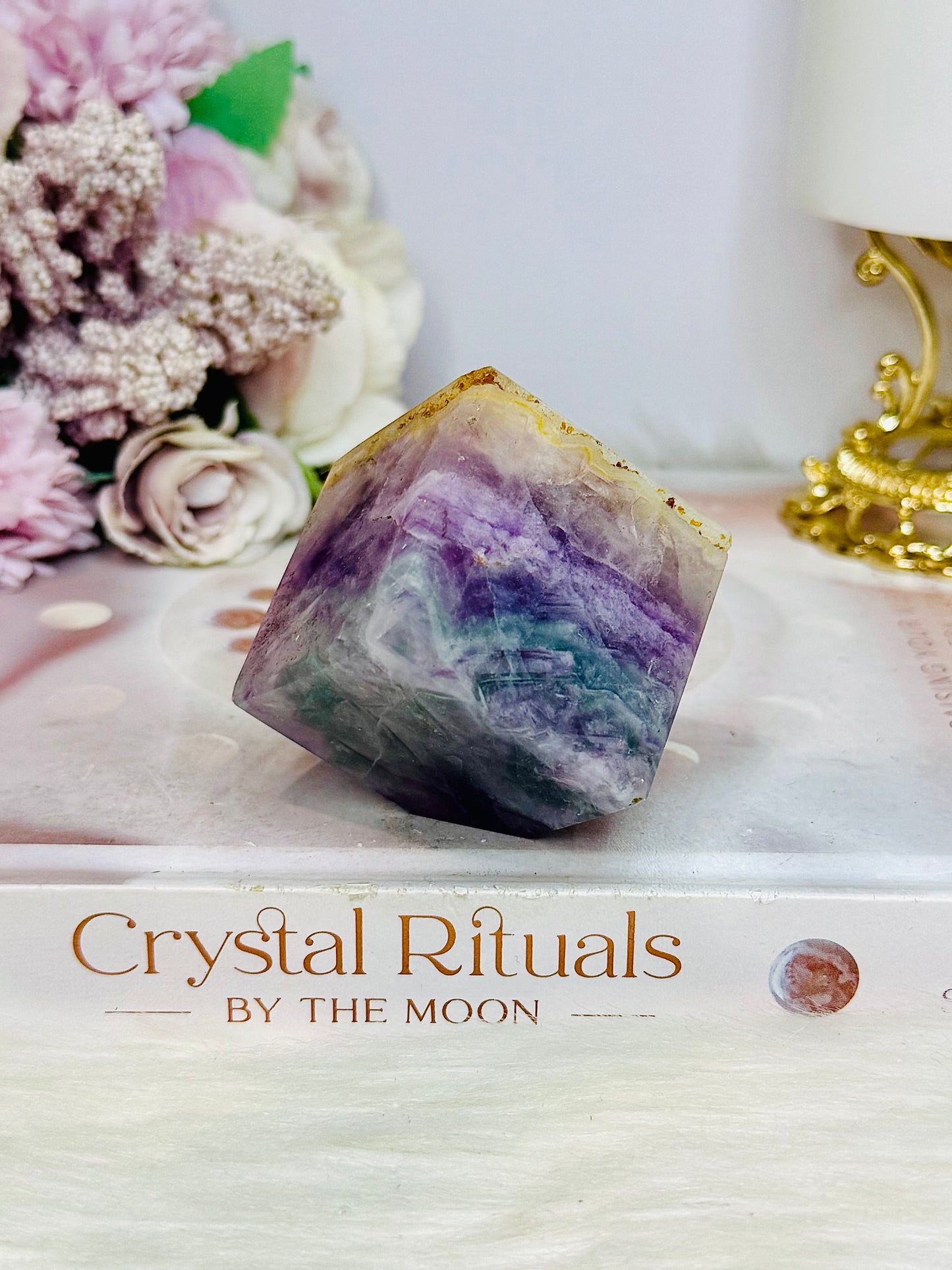 Rainbow Fluorite Cube 224g