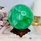 Huge High Grade Green Fluorite Sphere with Rainbows on Stand 2.4KG