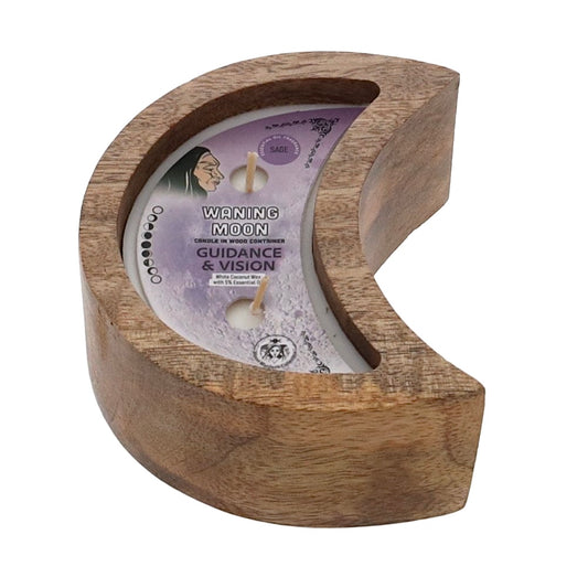 Waning Moon Candle - Sage - Guidance and Vision 12cm x 10cm x 5cm