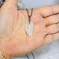 Clear Quartz Carved Angel Wing Necklace In Gift Bag