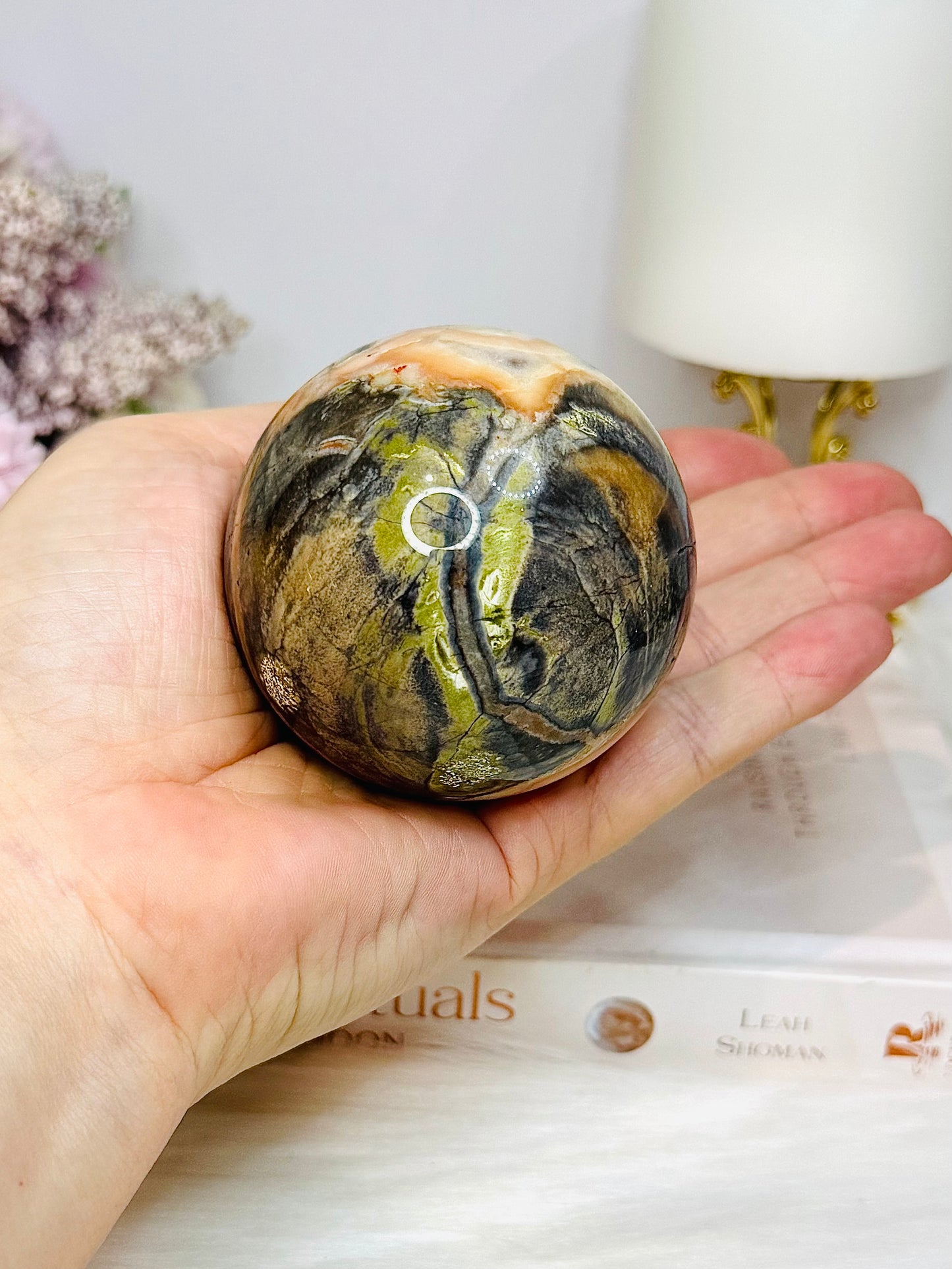 Money Agate Sphere On Stand 334g