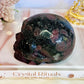 Amazing Large 1.01KG 11cm Garnet with Astrophyllite Carved & Polished Skull